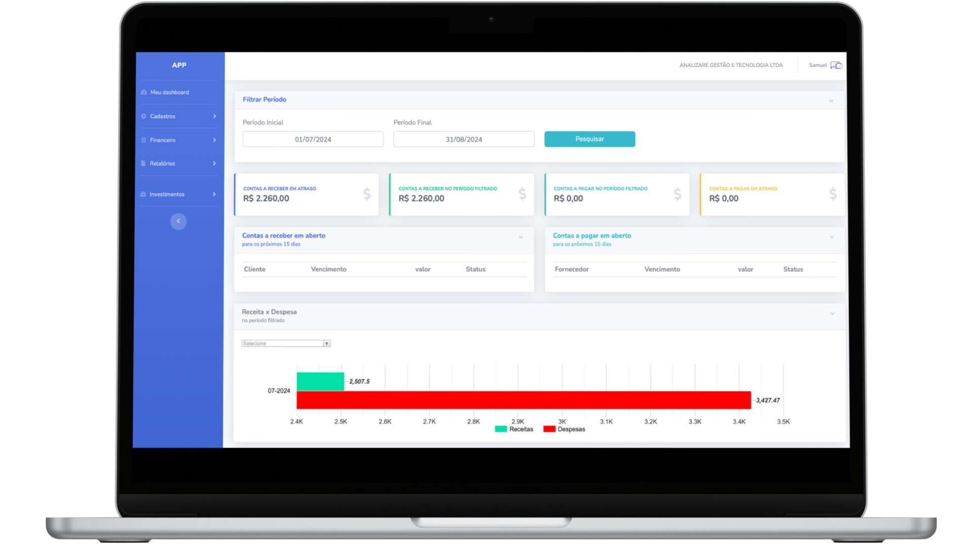 Sistema de Gestão Financeira​